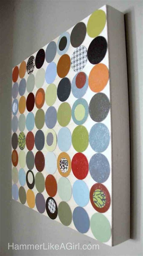 Polka Dot Diy Wall Art From Paint Swatches Hammer Like A Girl