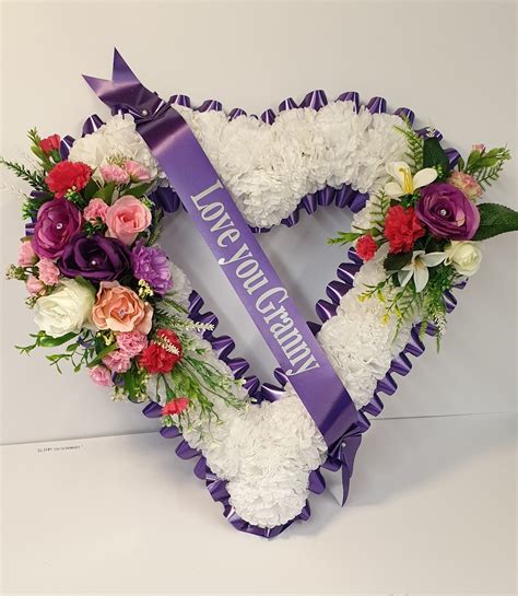 Red Peach Purple Lilac Funeral Tributes White Carnation Pink Lemon