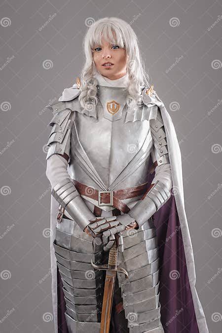 female knight in shining armour editorial photography image of costume berserk 58521277