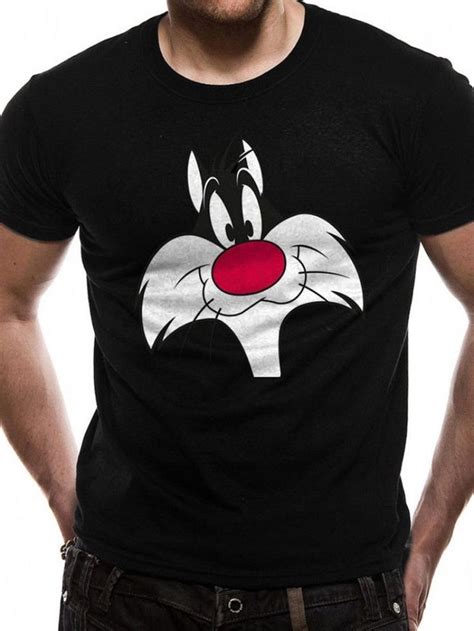 Sylvester Cat Face Official Looney Tunes Sylvester And Tweety Mens T