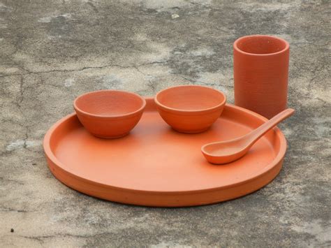 Terracotta Earthen Clay Mitti Dinner Set Earthenware Kitchen Utensils