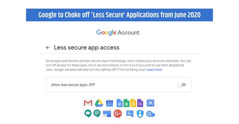 If you don't see this setting, your administrator might have turned off less secure app account access (check the instruction above). Google to Ban 'Less Secure Apps,' Learn How You Can Secure ...