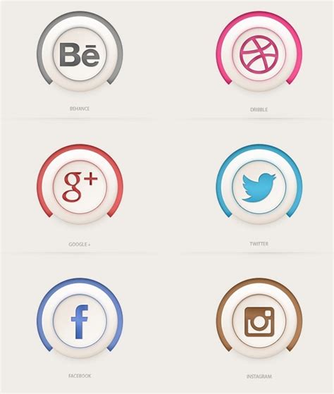 Free Semi 3d Social Media Icons Psd Titanui