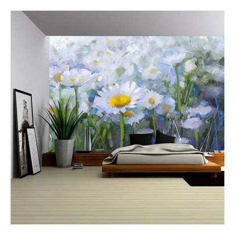 Wall26 Oil Painting White Daisy Flowers In The Meadows Removable Wall