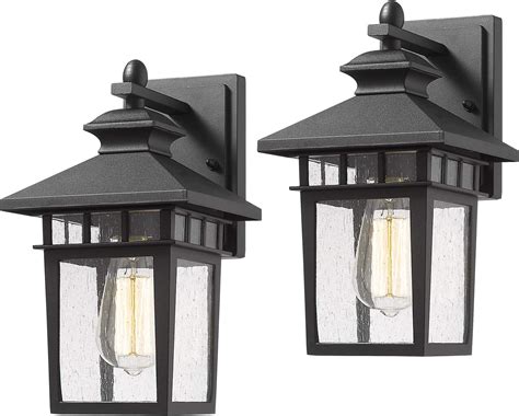 2 Pack Exterior Wall Led Lights Outdoor Garage Sconce Lantern Fixture