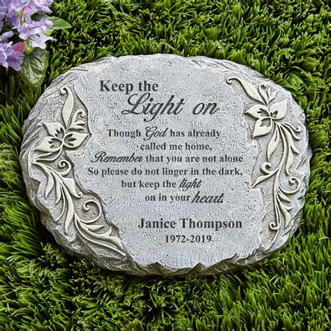 Personalized Keep The Light On Glow Garden Stone