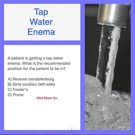 How To Administer A Tap Water Enema