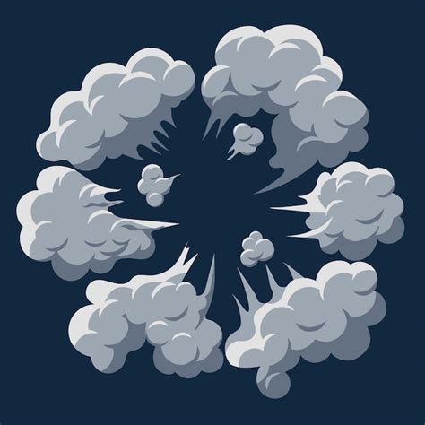 Explosão De Nuvem De Fumaça Vetor De Quadro De Desenhos Animados De