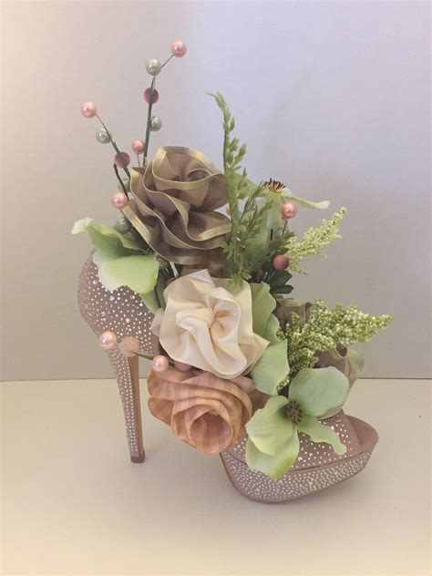 Spring Shoe Arrangement High Heel Shoe Centerpiece Floral Arrangement
