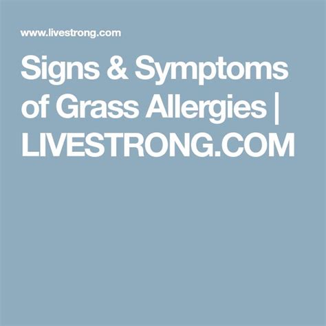 Healthfully Grass Allergy Allergies Signs And Symptoms