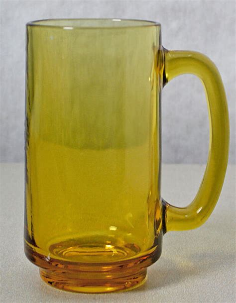 Vintage Hazel Atlas Heavy Amber Glass Beer Mug Ebay