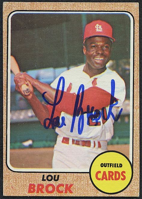 The burdick baseball card collection constitutes an integral part of the metropolitan museum of art's collection of ephemera and tells the history of popular printmaking in find historical values for graded 1965 topps lou brock #540 baseball cards by viewing prices sold on ebay and major auctions. Lou Brock Signed 1968 Topps #520 Baseball Card (PA COA) | Pristine Auction