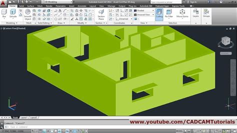 Autocad 3d House Modeling Tutorial Beginner Basic 1 Youtube Drawing