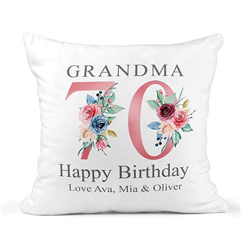 70th Birthday T For Women Personalised Cushionpillow With Kids