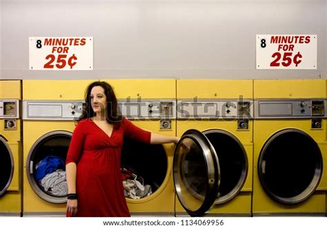 Woman Seedy Rundown Laundromat Stock Photo 1134069956 Shutterstock