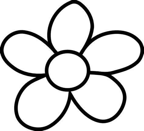 Flower Clipart Black And White Outline Outline Flower Daisy Cliparts