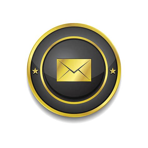 Email Circular Vector Gold Web Icon Button Illustrations Royalty Free