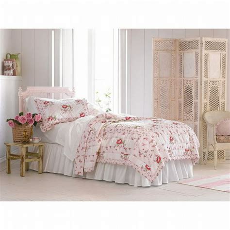 Simply Shabby Chic King Bed Quilt Pink Floral Mayberry Rose Flowers