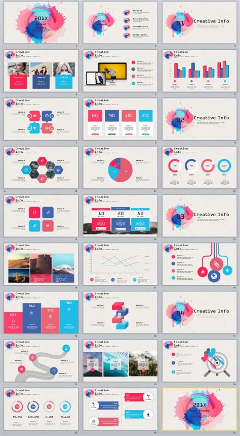 27 Colorful Annual Report Charts Powerpoint Template On Behance