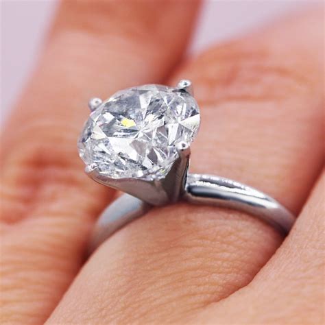 Platinum 4.56 carat Solitaire Diamond Engagement Ring