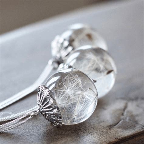 Dandelion Wish Necklace Pendant Handmade Justine Brooks Justine