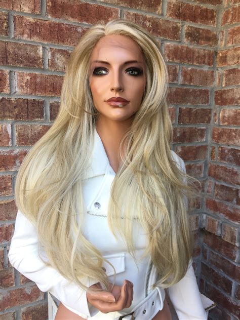 Pale Ash Blonde Balayage Lace Part Wig 22 Frontal Hairstyles Human