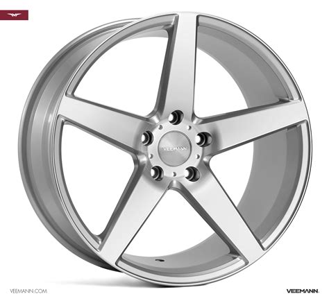 New 19 Veemann V Fs8 5 Spoke Concave Alloys In Silver With Polished