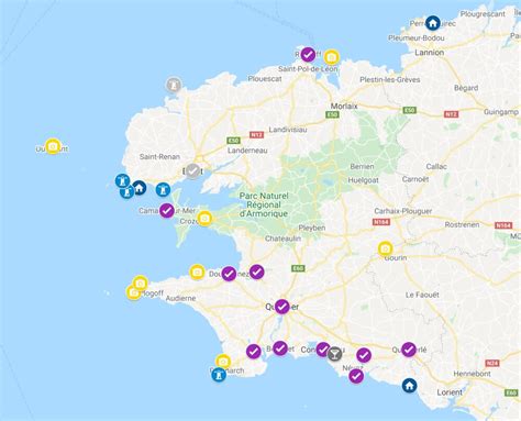 Carte Finistere Sud 29 Finistère Plan Voyages Cartes