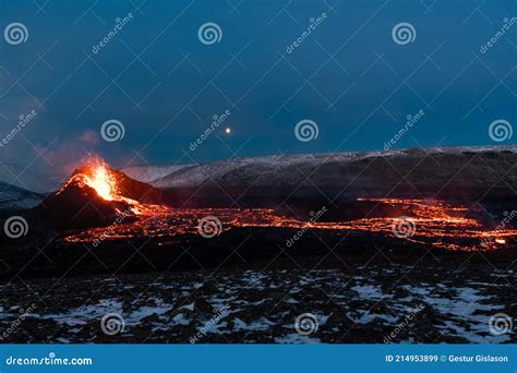 The Eruption Site Of Geldingadalir In Fagradalsfjall Mountain On