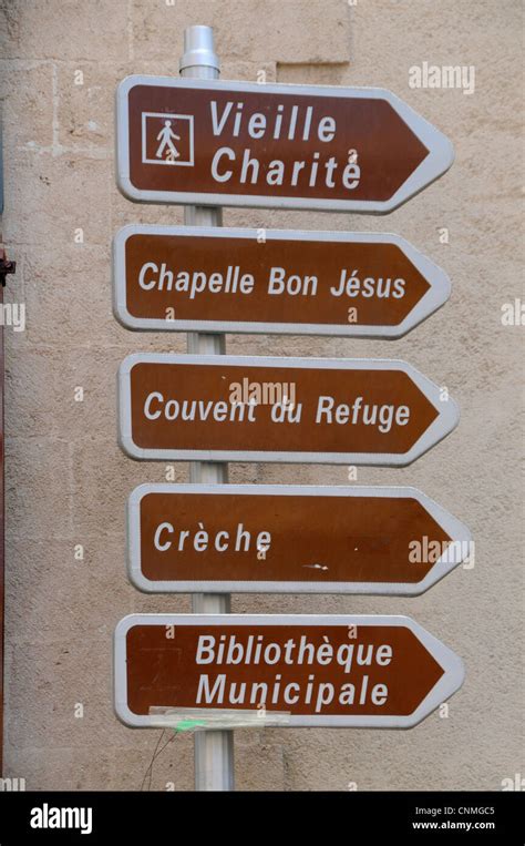 A Brown Road Tourist Sign In Marseille France Stock Photo Alamy