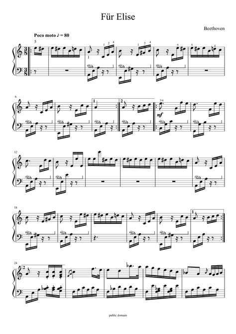 Fur Elise Sheet Music For Piano Download Free In Pdf Or Midi