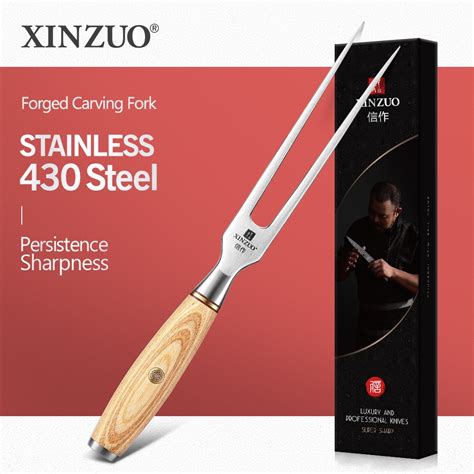 Xinzuo Forged Carving Fork 430 Stainless Steel Barbecue Fork Carving