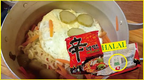 написанный рецепт на продукте 1. ASMR SHIN RAMYUN (Mie KOREA) + ACAR TIMUN RUSSIA, HALAL ...