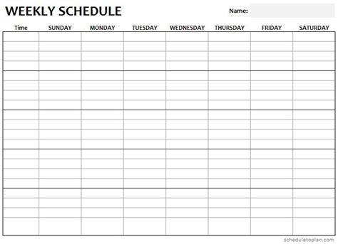 Weekly Schedule Printable Template Customizable Weekly Planner