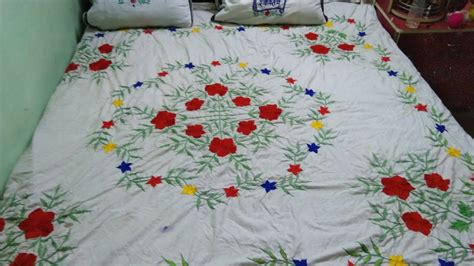 Bed Sheets Hand Embroidery Design Youtube