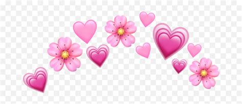 Emojis Emoji Pink Hearts Flowers Aesthetic Transparent Heart Crown