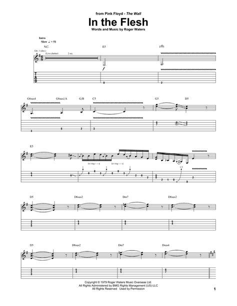 In The Flesh By Pink Floyd Guitar Tab Guitar Instructor
