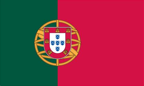 The lesser version of the national coat of arms (armillary sphere and portuguese shield). Flagge Portugal