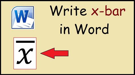 How To Write X Bar In Word Youtube