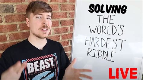 Solving Mr Beasts Hardest Riddle Live Youtube