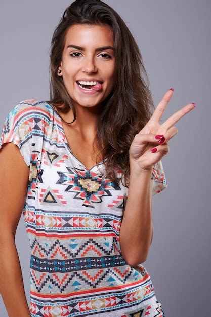 free photo flirty girl with cute facial expression