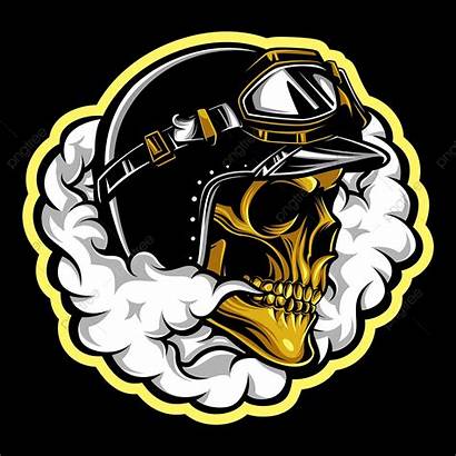Skull Rider Vector Motorcycle Helmet Clipart Smoke