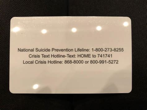 Suicide Hotlines Now Printed On The Back Of Student Ids For Grades 7 12