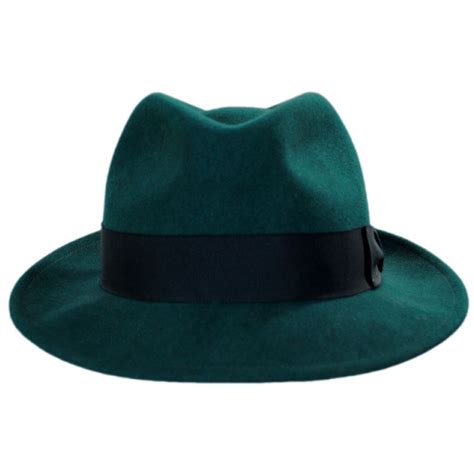 Bailey Blixen Dark Green Wool Litefelt Fedora Hat Crushable