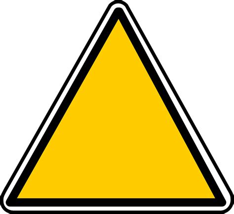 Download A Yellow Triangle Sign With Black Border 100 Free Fastpng