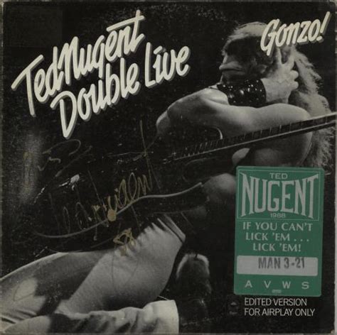 Ted Nugent Double Live Gonzo Autographed Us Promo 2 Lp Vinyl Record