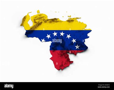 Venezuela Map Venezuela Flag Shaded Relief Color Height Map On White