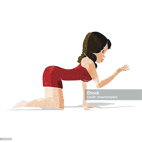 Cartoon Woman On All Fours Stock Illustration Download Image Now Adult Beautiful People