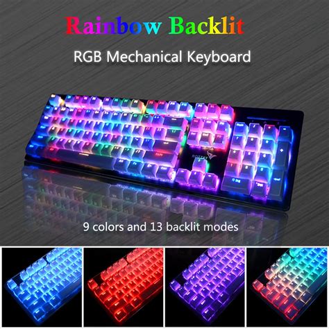 Rottay Rainbow Backlit Mechanical Keyboard White Gaming Keyboard