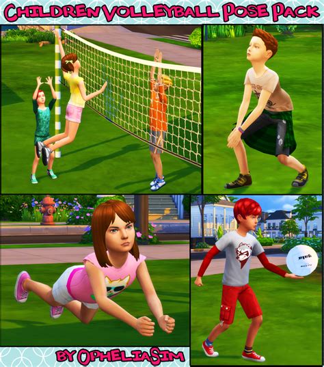 Children Volleyball Pose Pack Sims 4 Children Volleyball Poses Sims 4